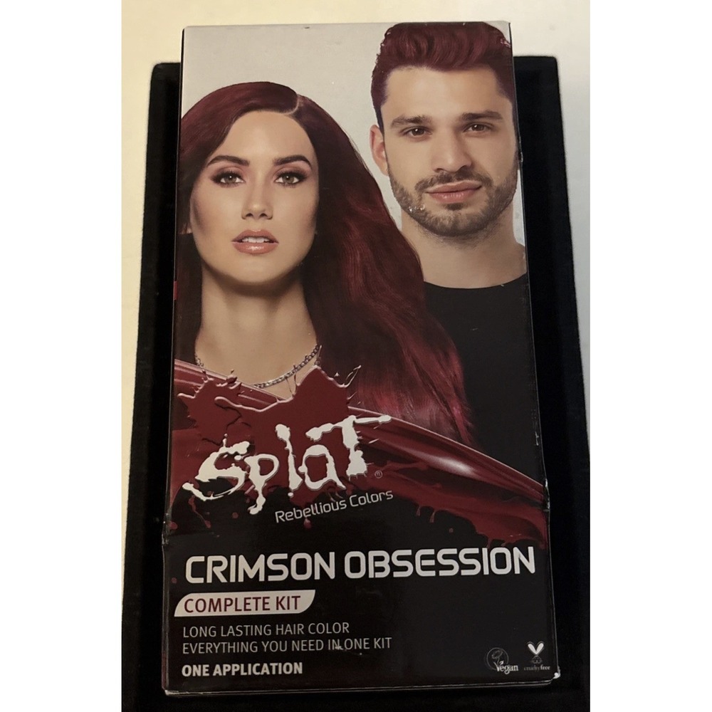 Splat Crimson Obsession Semi Permanent Hair Dye Kit with Bleach, 1 App. NIB